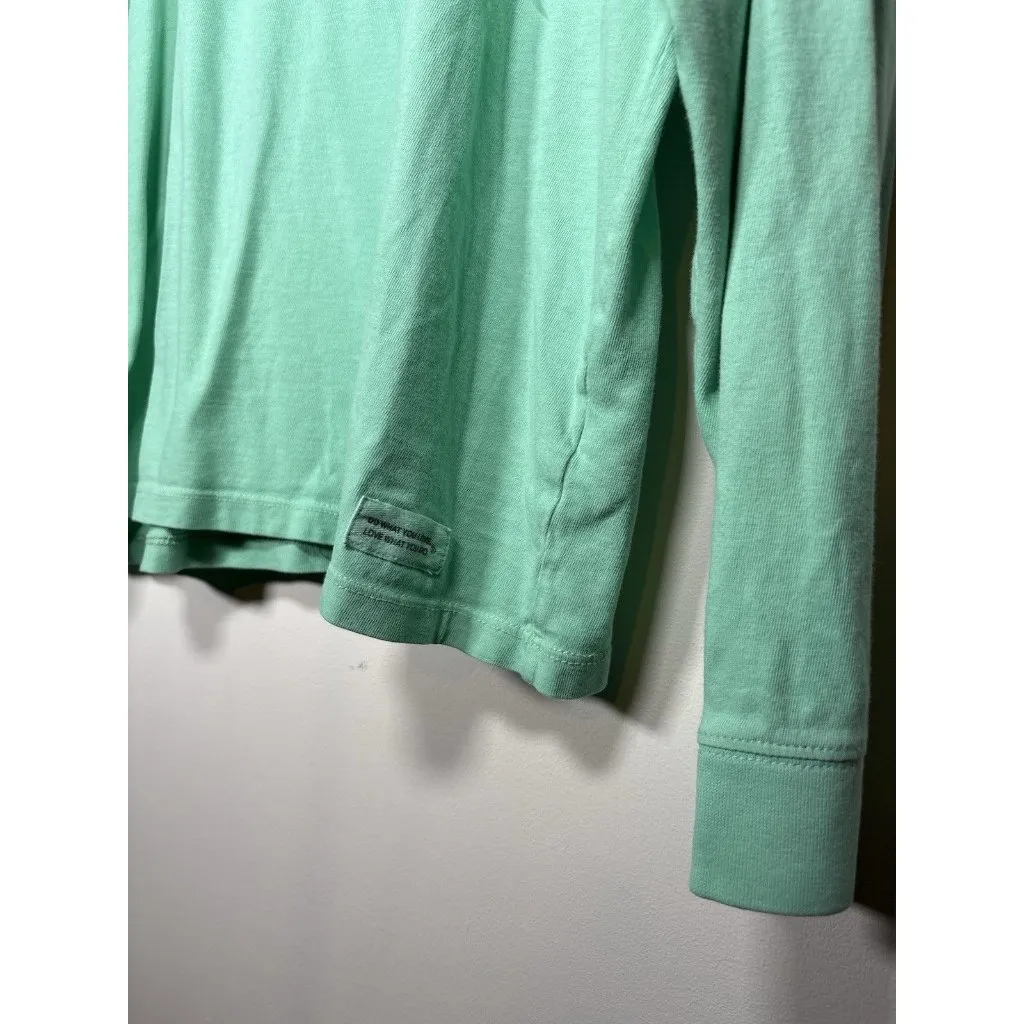 LIFE IS GOOD Large Long Sleeve Aqua Blue Crusher T-Shirt Cotton Jeep - Image 3