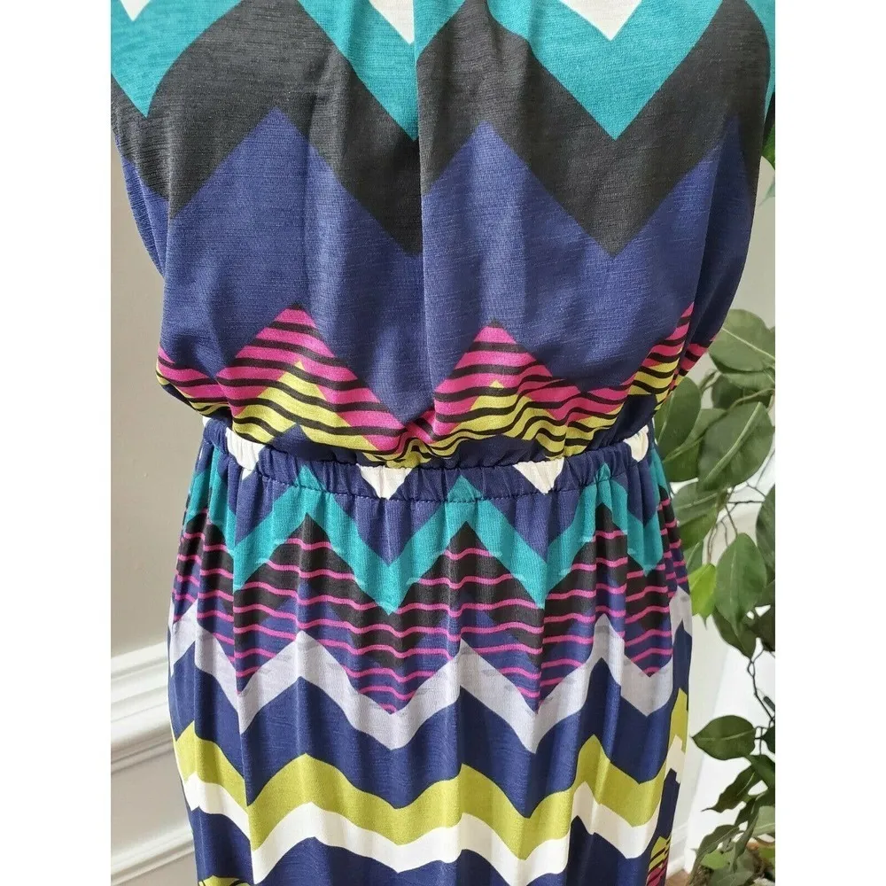 Three Pink Hearts Women Multicolor Scoop Neck Off the Shoulder Long Maxi Dress M Size M - Image 3