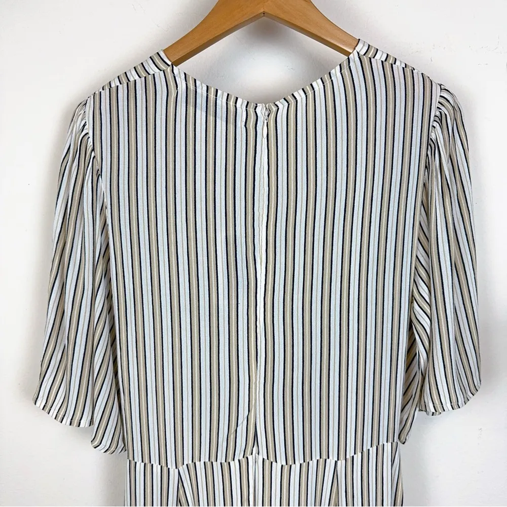 NWT Lusana Claudia Striped Midi Dress in Adele 100% Crepe Georgette Size Small - Image 4