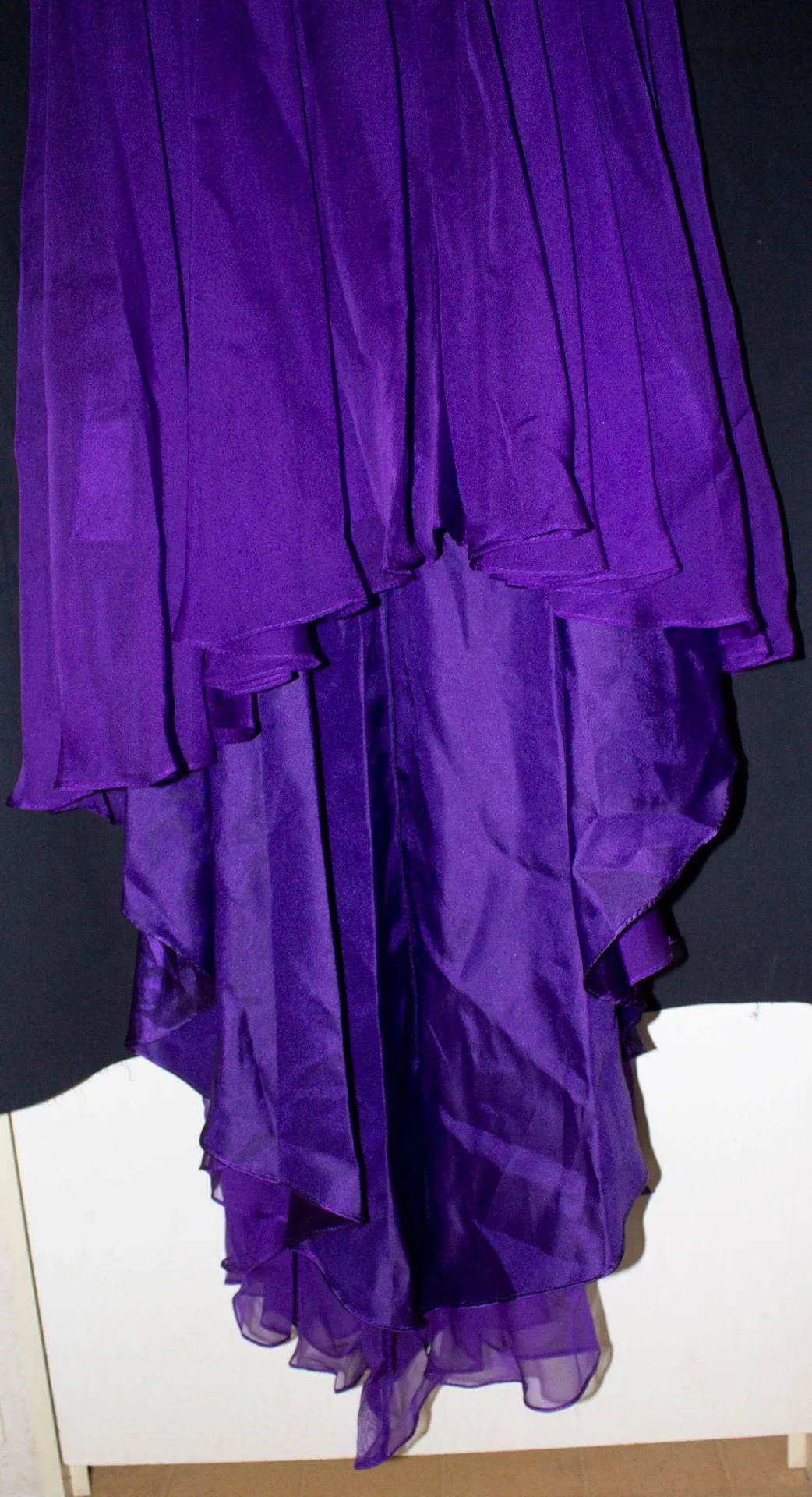 Strapless Purple High Low Prom Dress - Image 3