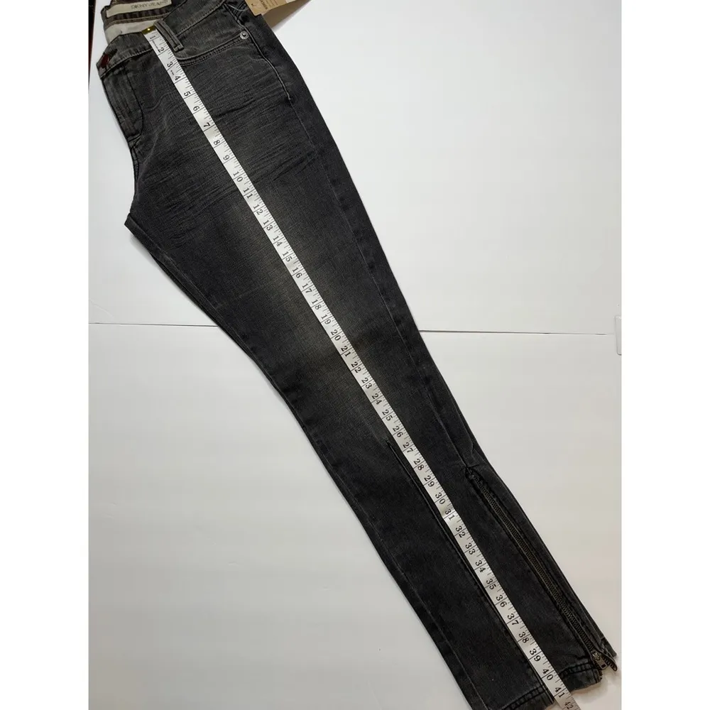 Charcoal Gray Wash Denim Zipper Skinny/Straight Jeans Sz 10 - Image 6