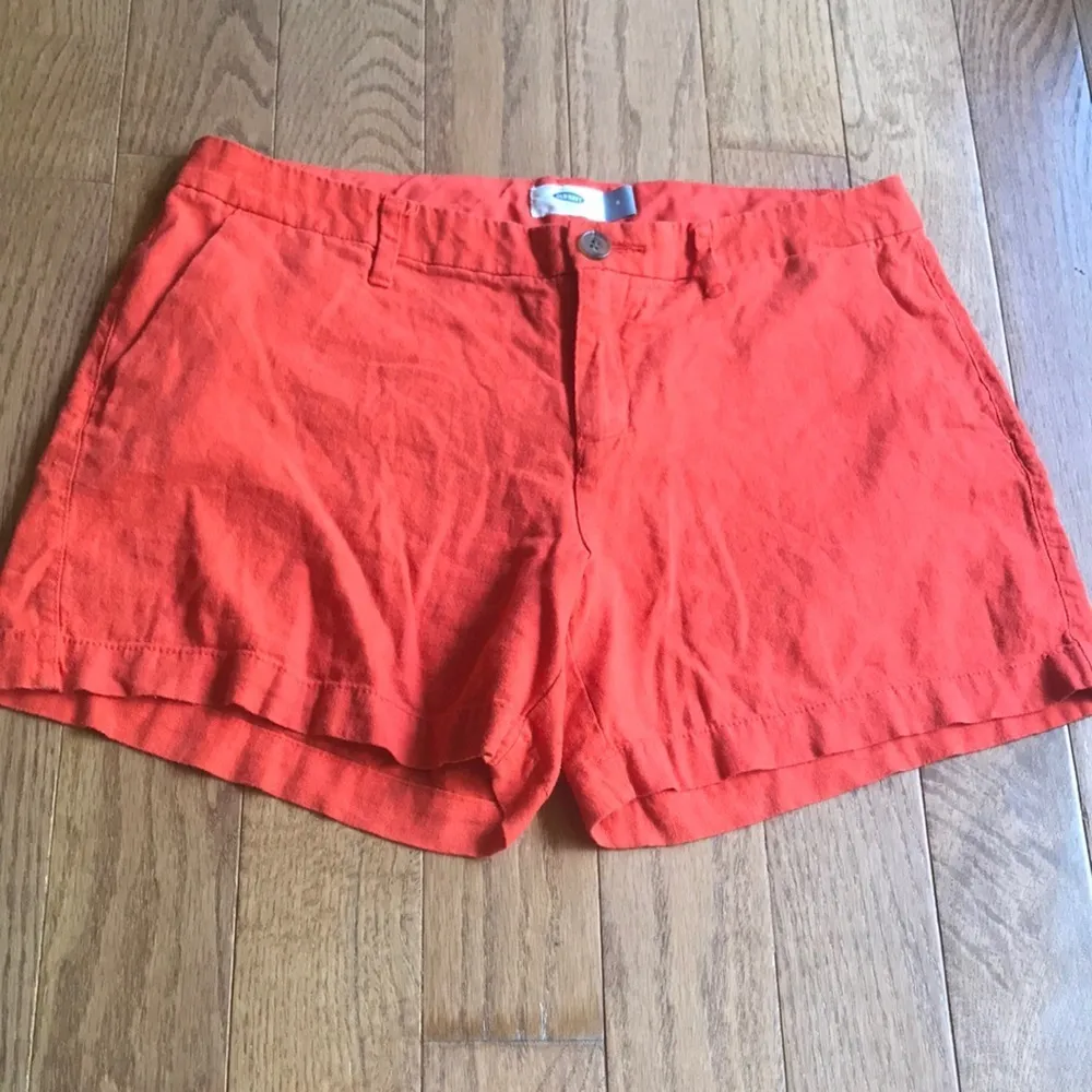 Old Navy Hot Tamale orange linen blend shorts - Image 2