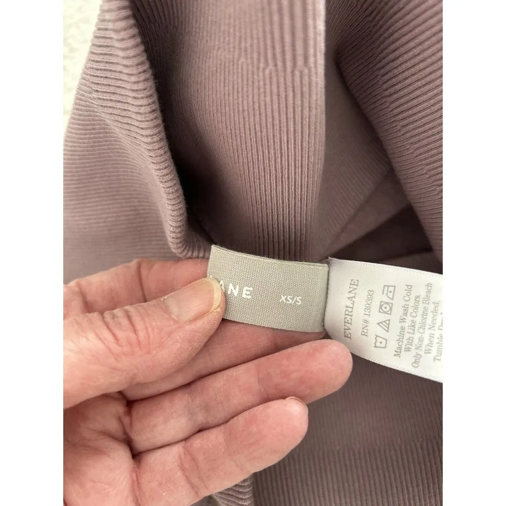 Everlane Seamless High Rise Ribbed Knit Bike Shorts Lilac Purple Size XS/S - Image 3