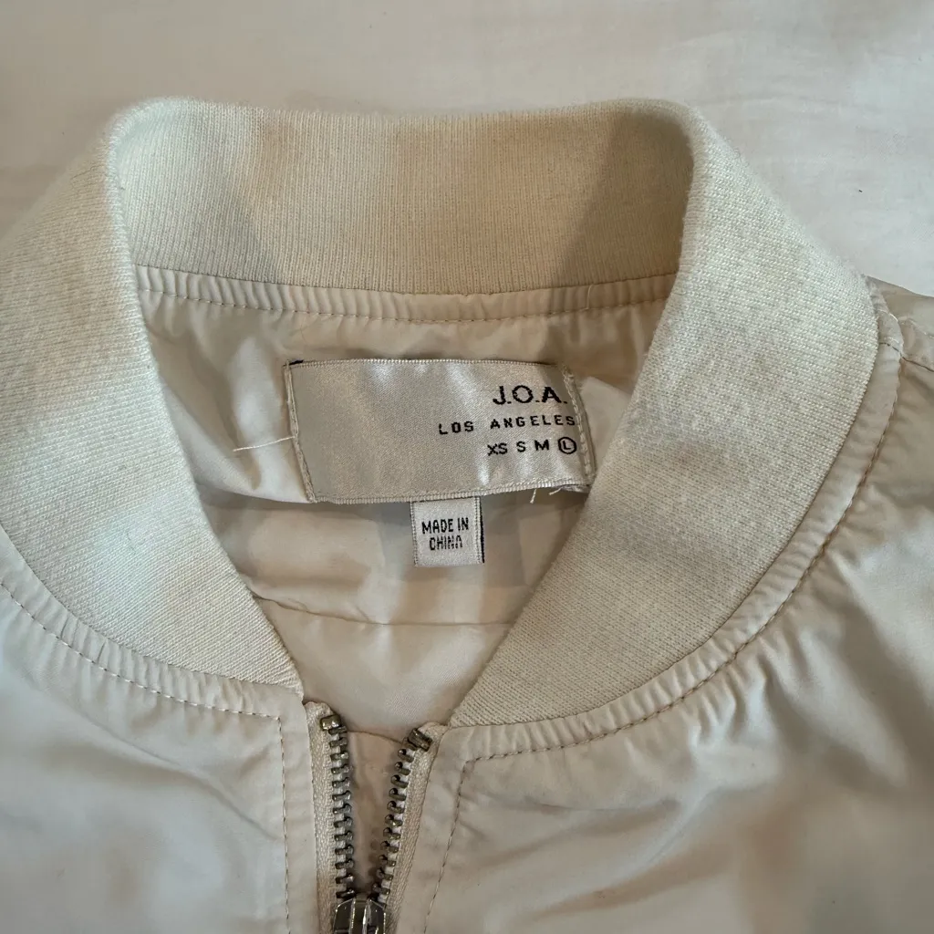 J.O.A Los Angeles Cream Bomber Jacket - Image 2