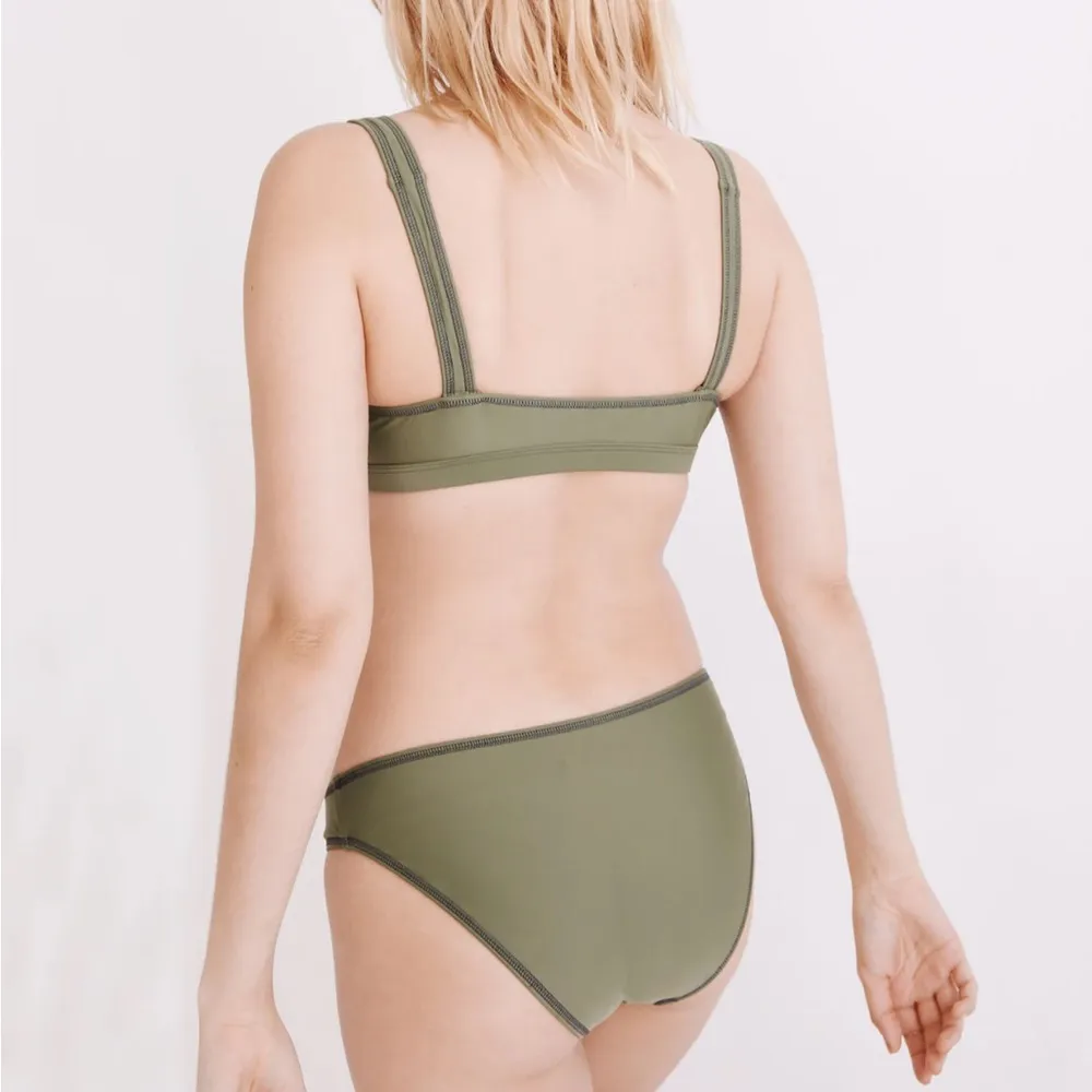 Madewell Women’s Sz Small Second Wave Bikini Top and Bottom in Faded Palm Green - Image 7