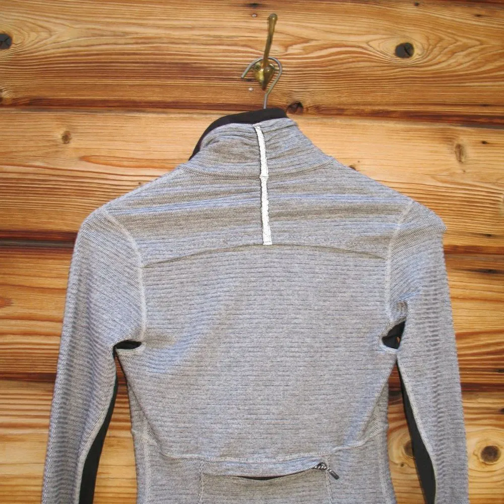 Lululemon Base Runner 1/2 Zip Heathered Herringbone Heathered Black White Black - Image 9