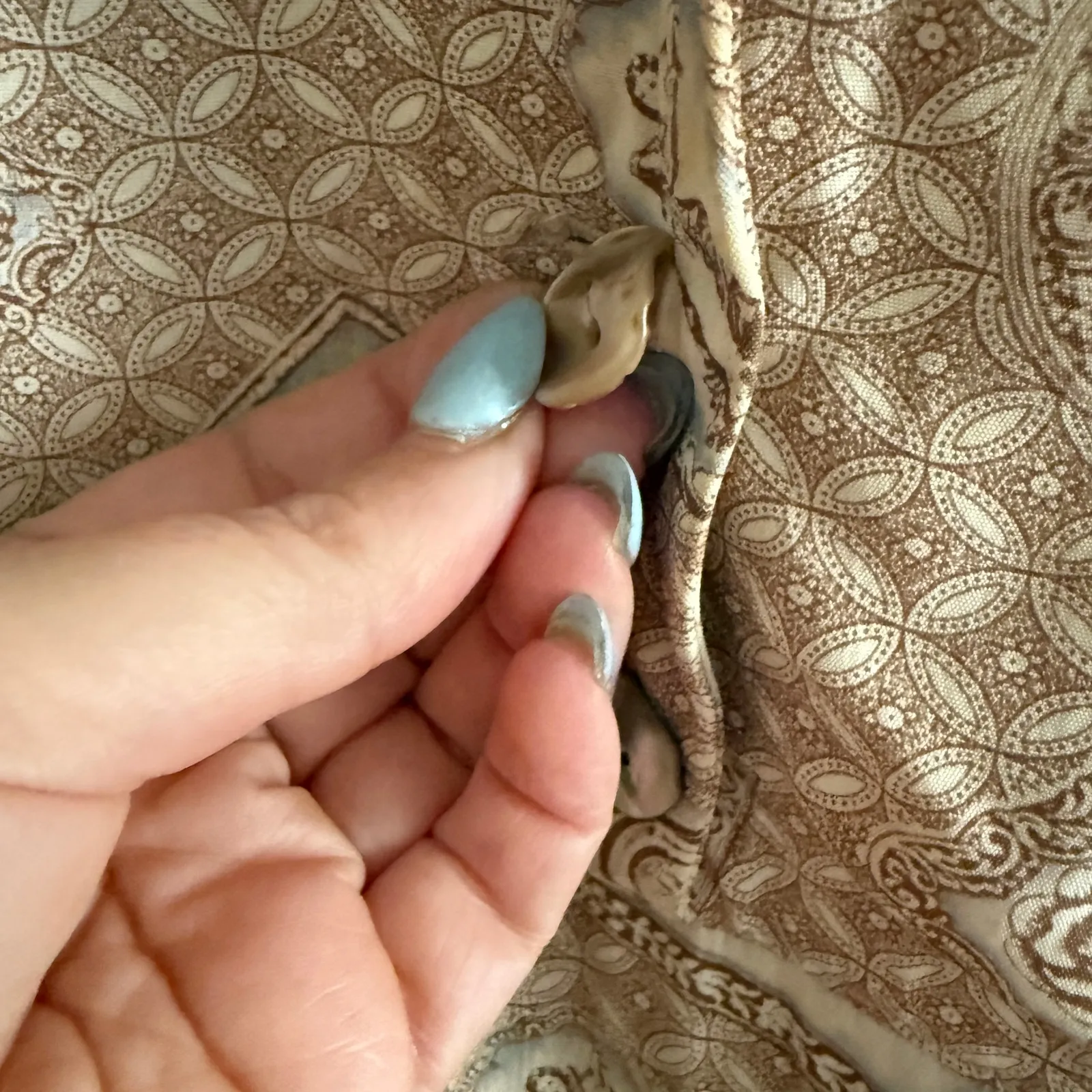 90s Vintage David Dart Force One Cream tan Portrait Print Babydoll Dress Medium - Image 5