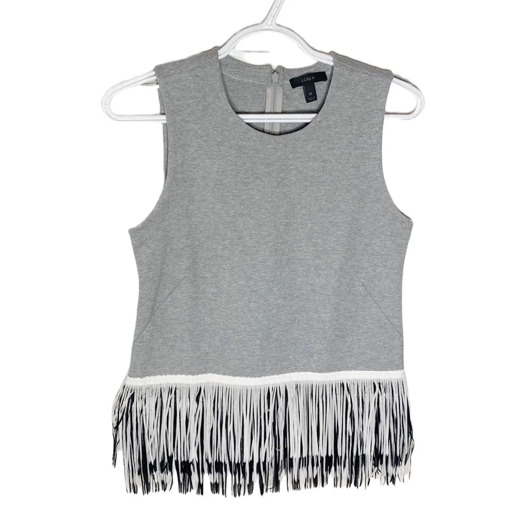 J Crew Fun in Fringe sleeveless top with fringe border hem size XS - Image 38