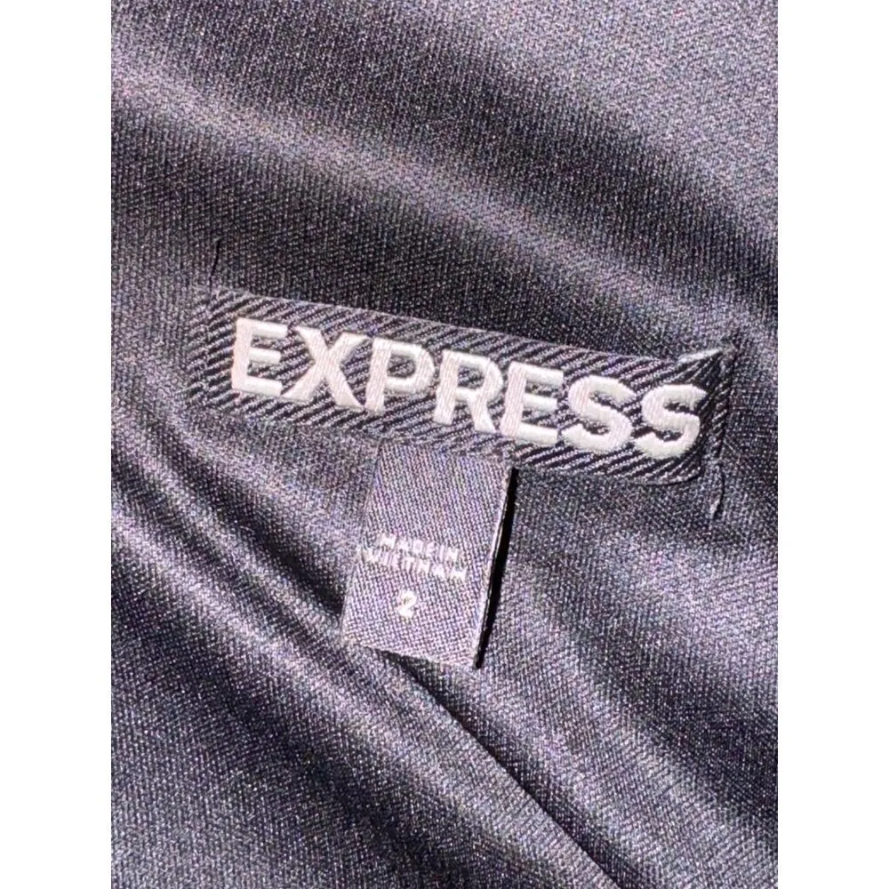 Express Black Ruffle V Neck Long Sheer Sleeve Fit‎ And Flare Mini Dress Size 2 - Image 8