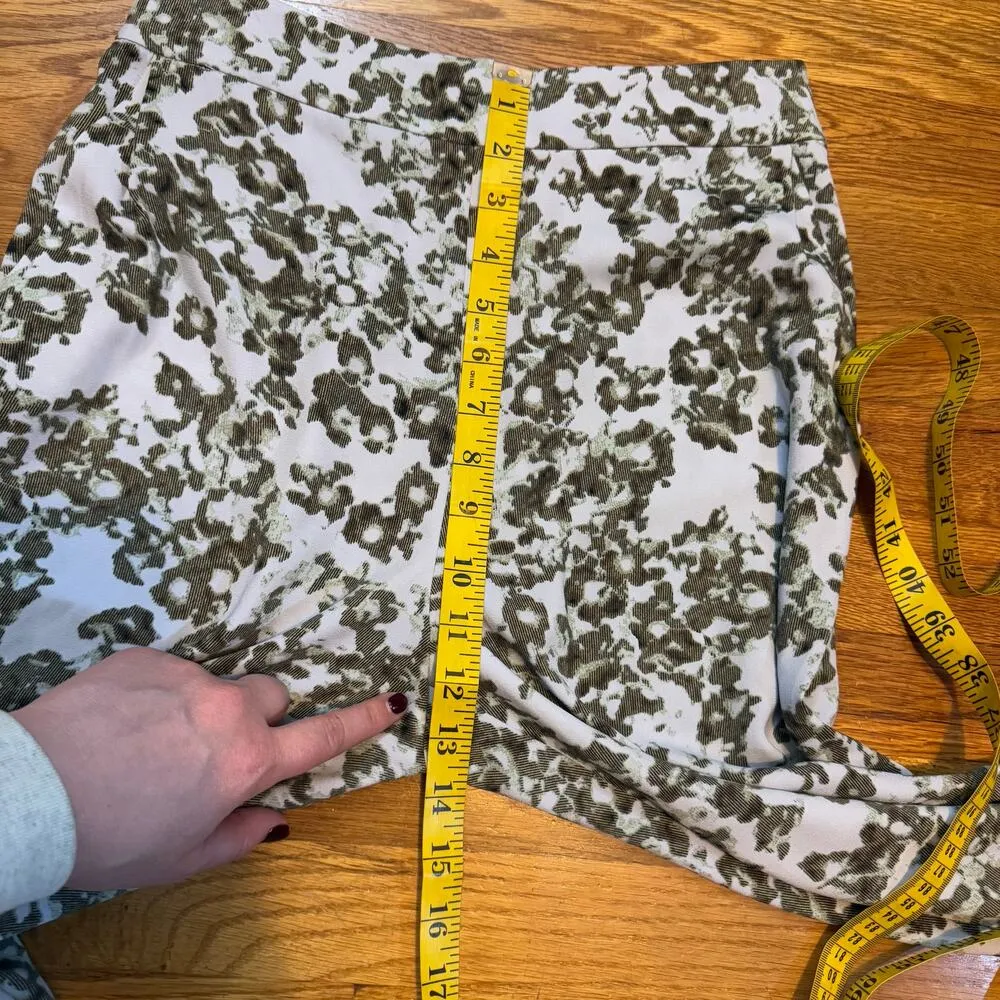 Open Edit Womens Small Olive Blue Cosmic Floral Pull on Pants Printed Abstract - Image 3