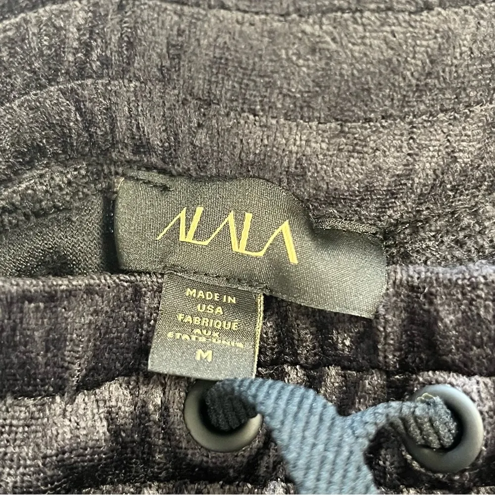 Black Velour Plie Slit Hem Jogger Sweatpants Medium - Image 15