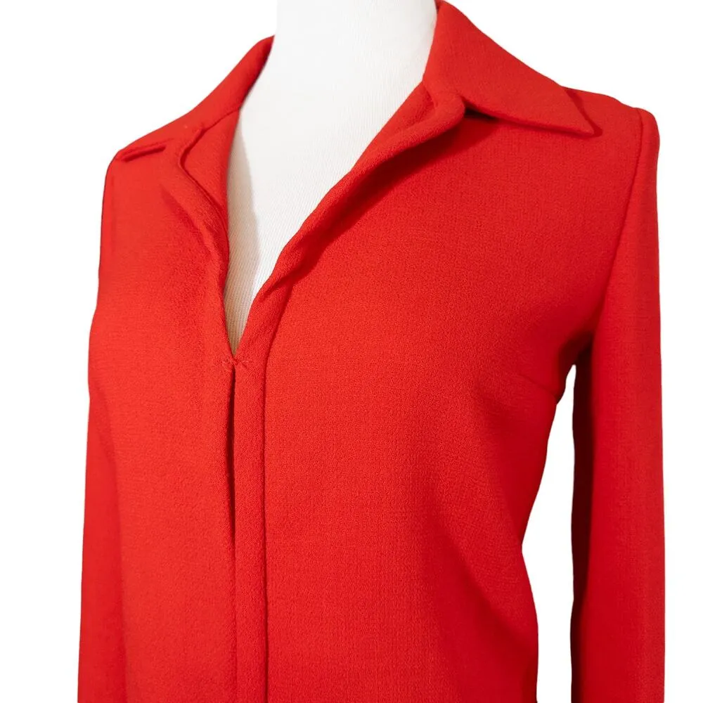 Mach & Mach NEW Crystal Bow Little Long Sleeve Top Jacket Crepe Red US 6 No Bow - Image 2