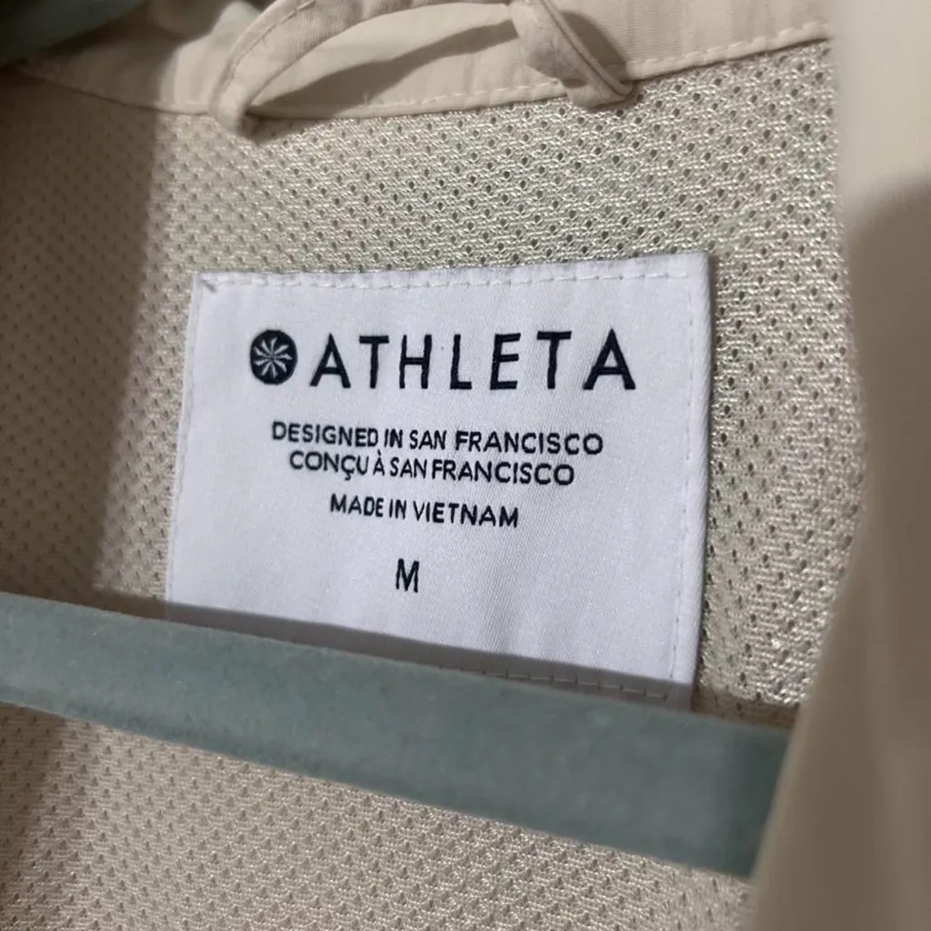 Athleta Luna Trench Coat Medium Dune Soft Beige Lightweight Utility Jacket - Image 2