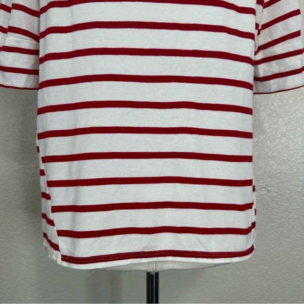 Anthropologie Pilcro and the Letterpress Red White Striped Top, Sz Large - Image 10