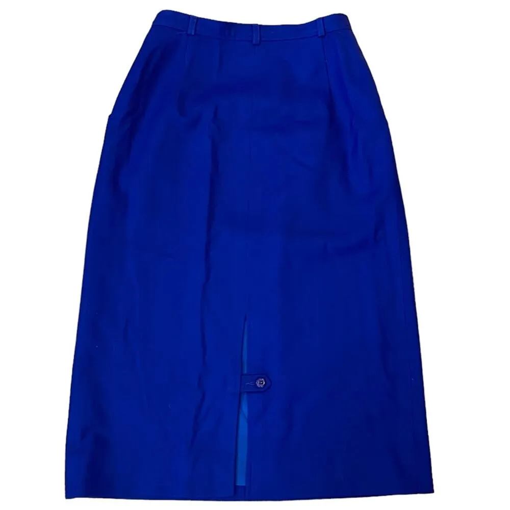 PENDLETON Bright Royal Blue Virgin Wool Skirt ~ Women's Size 8 - Image 2