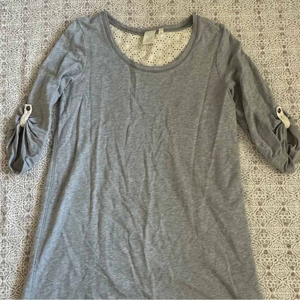 E by Eloise Anthropologie Grey French Terry Sweatshirt Dress - Image 3