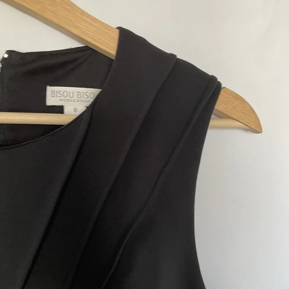 Bisou Bisou Michelle Bonbot black sleeveless midi dress formal size 6 classic - Image 3
