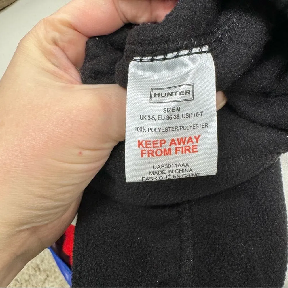 Hunter  Black Fleece Calf Boot Socks Womens M - Image 3