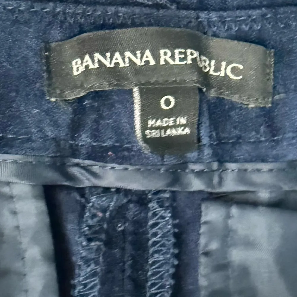 Banana Republic Navy Blue Velvet Skinny Trousers Pants Coin Pocket Jeans size 0 - Image 4