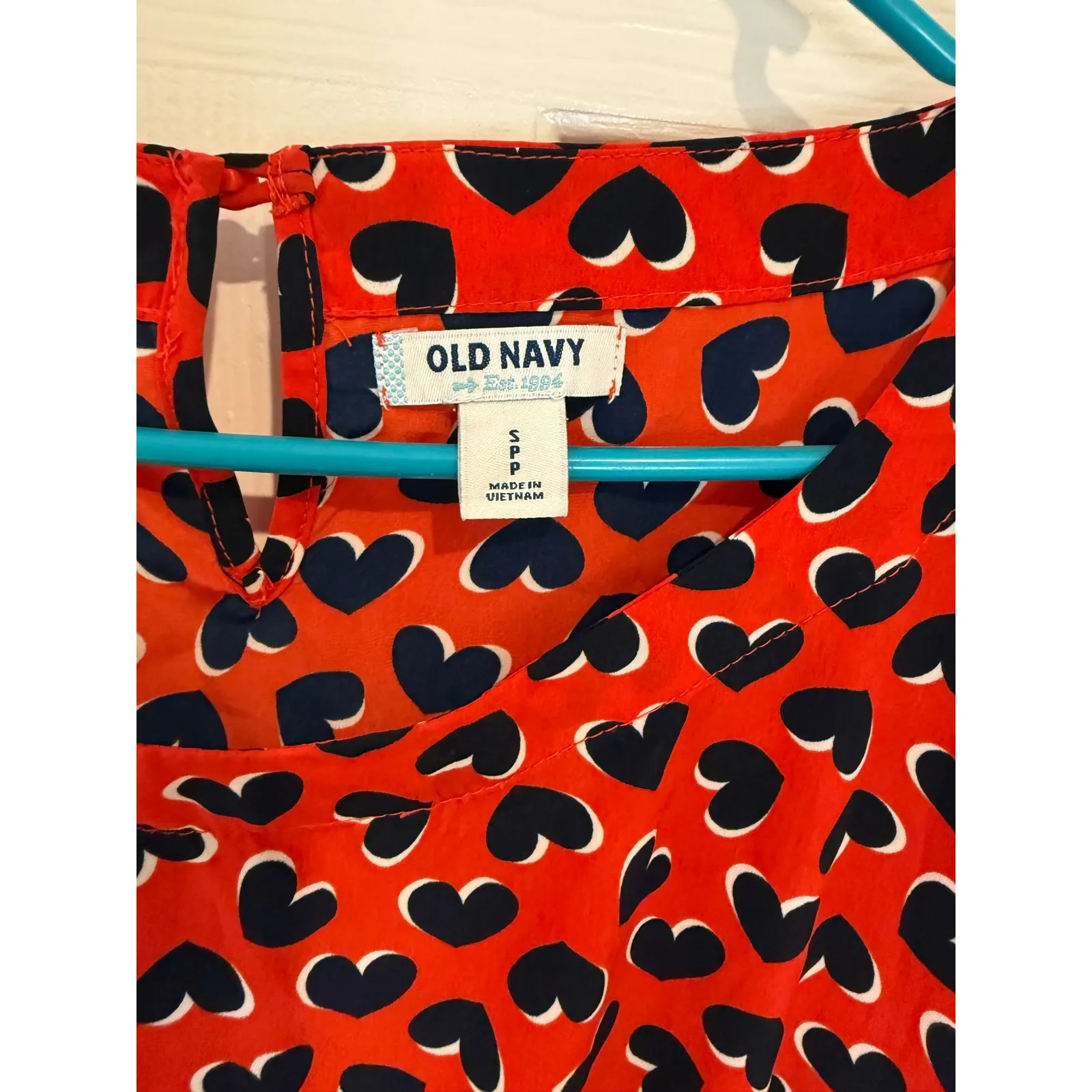 Old Navy Heart Print Dress Sleeveless Casual Mini Dress Red Black Size S‎ - Image 3