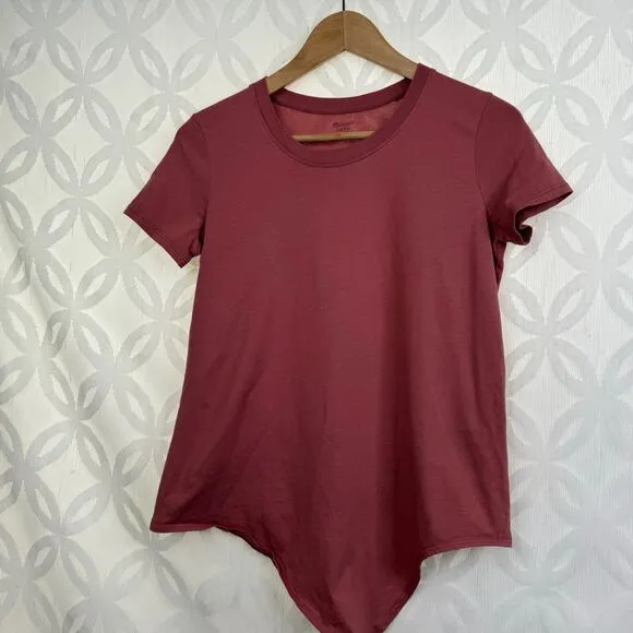 Madewell Knot Front Mauve Pink Tee Size XXS‎ - Image 5