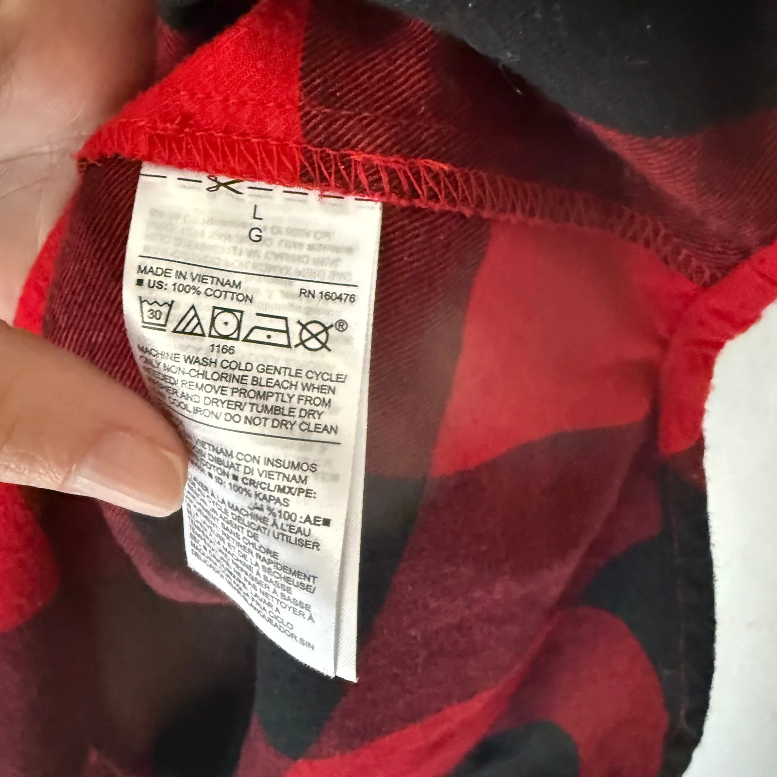 Old Navy Red Black Buffalo Plaid Grunge Shirt Womens  L Long Sleeve Button Up - Image 7