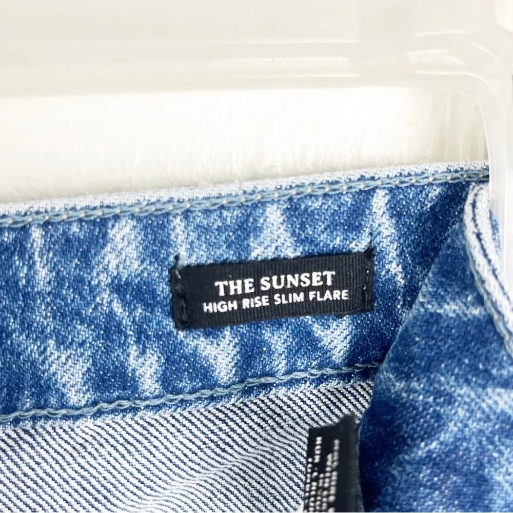 RAILS The Sunset High Rise Five Pockets Deconstructed Hem Flare Jeans, Size 27 - Image 5