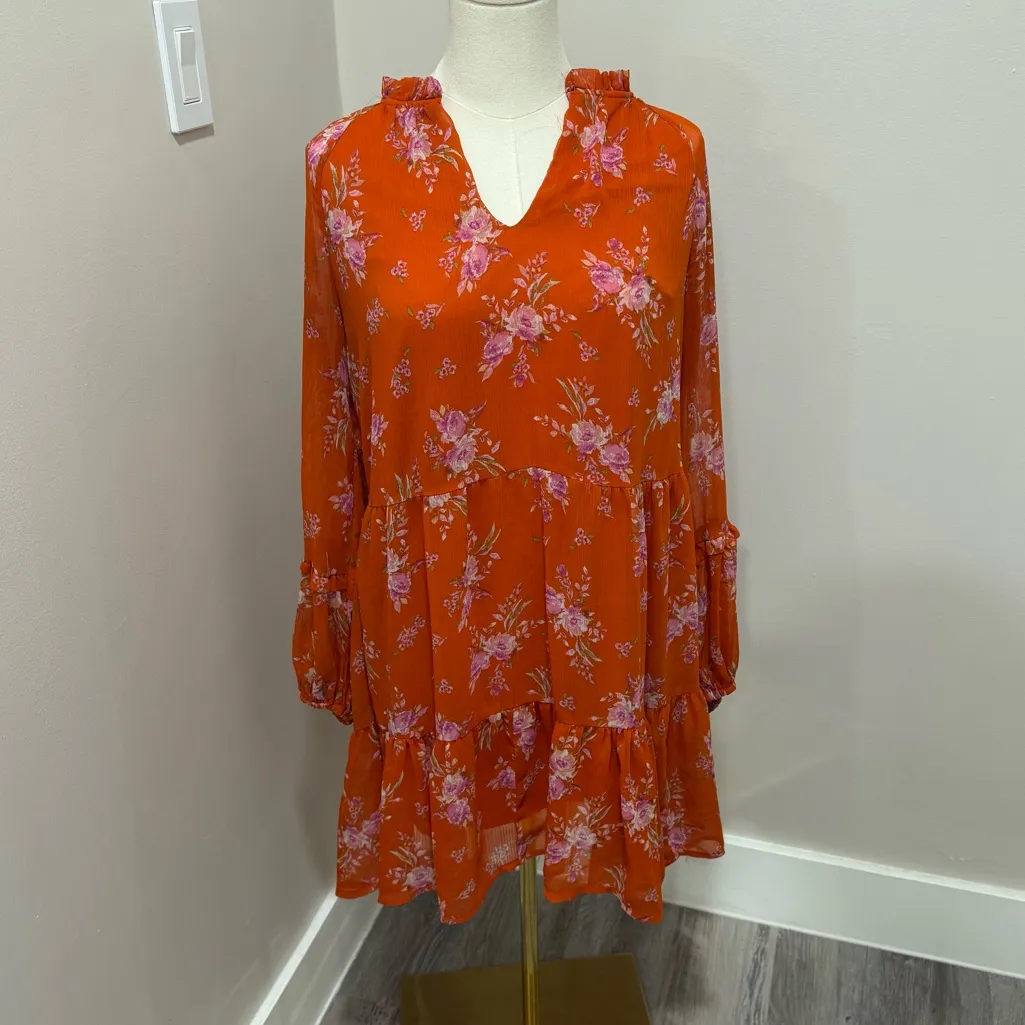 Vince Camuto Floral Print‎ Tunic Dress Size Medium - Image 2