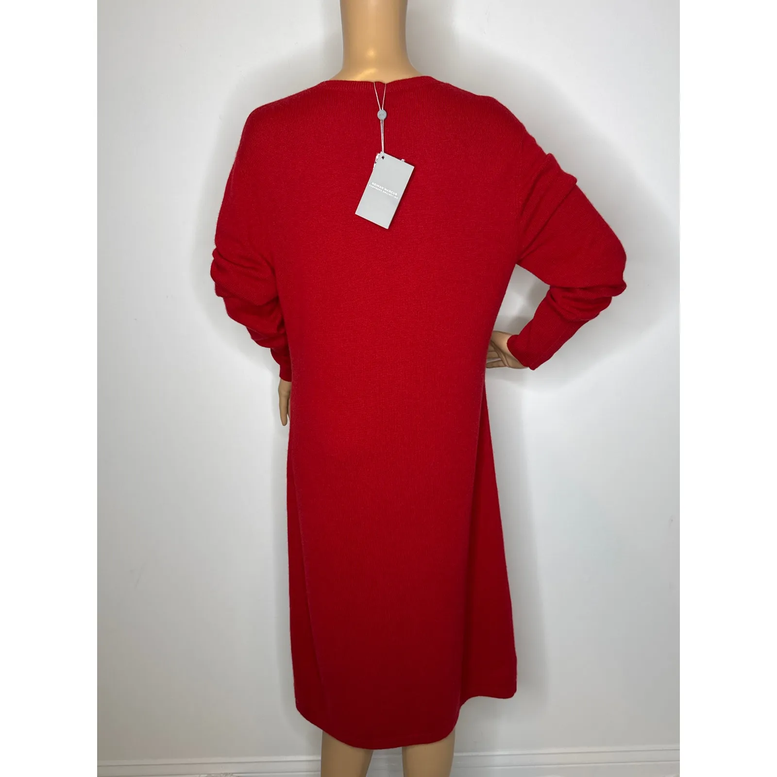 NWT Neiman Marcus the cashmere collection red crewneck sweater dress XL - Image 4