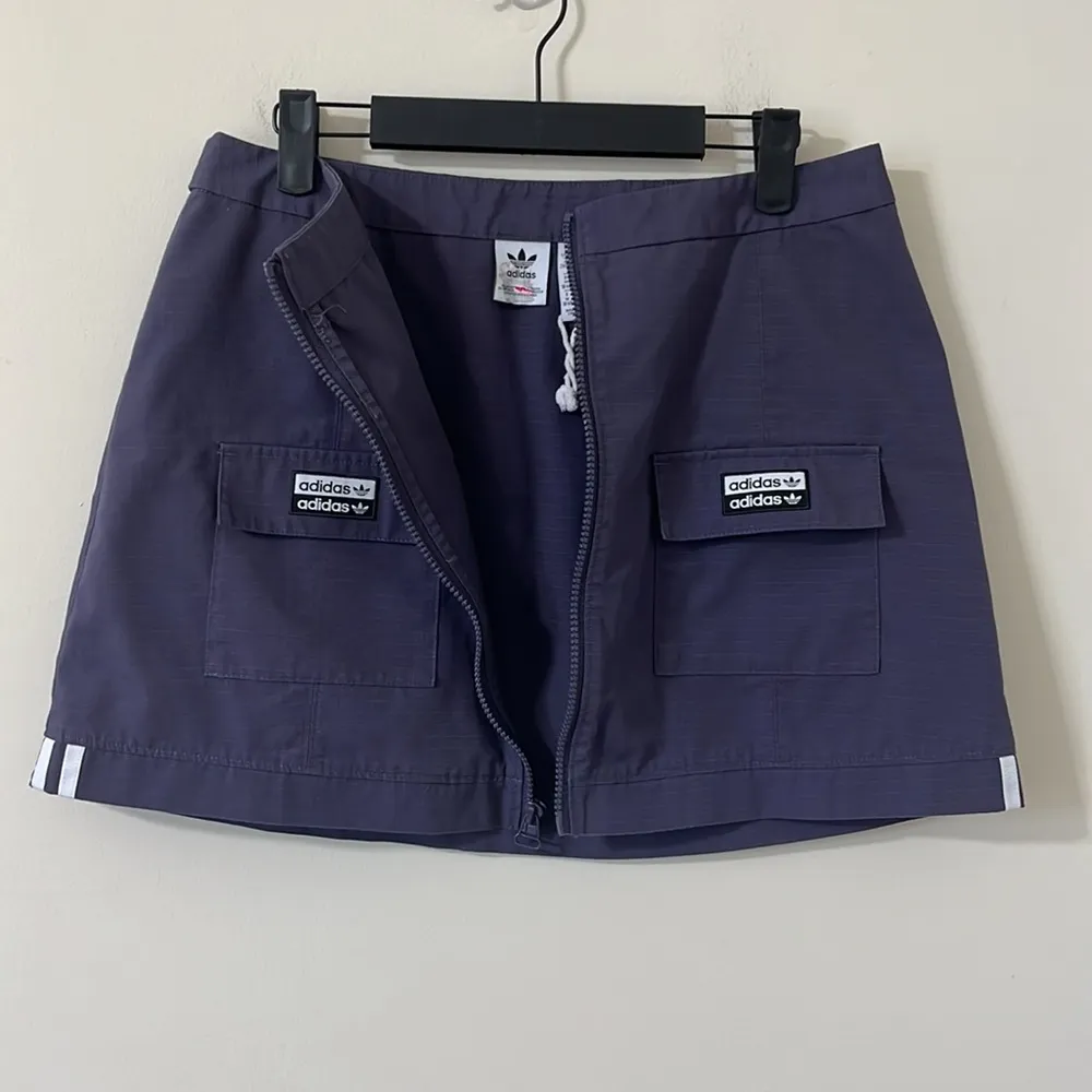 Adidas Originals Reveal Your Voice Ripstop Zip-Front Mini Skirt Purple Size M - Image 7