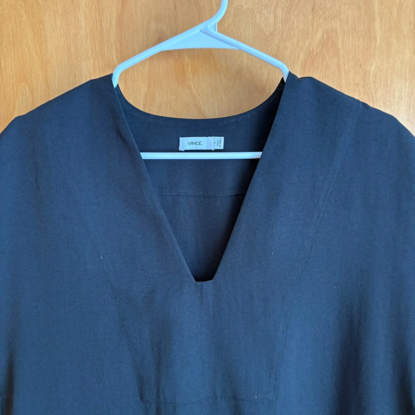 Vince‎ Women's Black Sleeveless Mini Dress V Neck Minimalist Shift S - Image 6