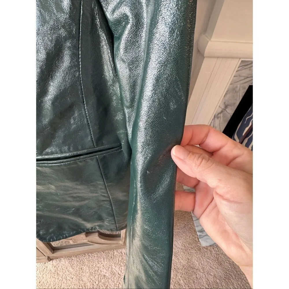 Walter Baker Marley Leather Blazer in Green Size Medium - Image 4