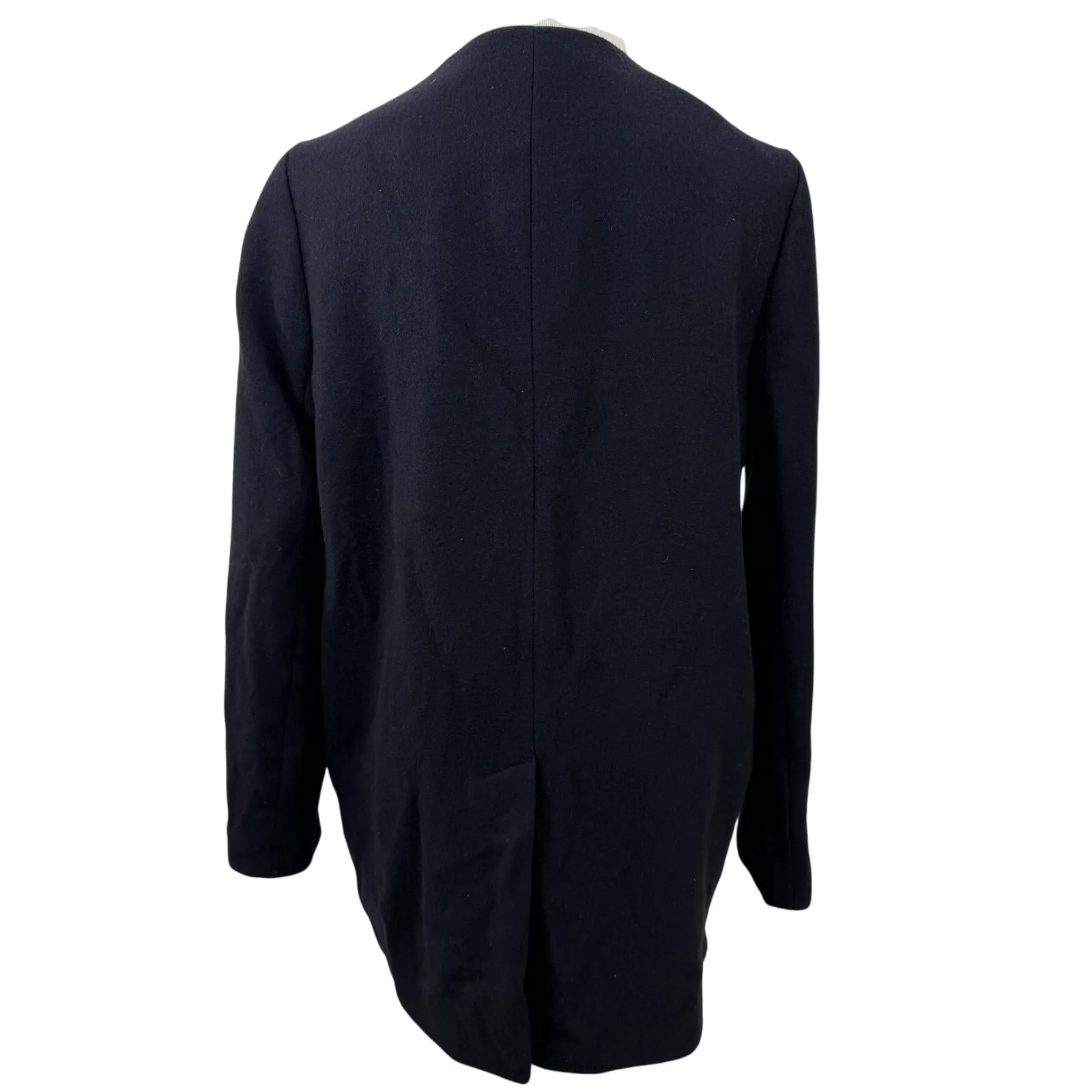 Sessun Azumi Women's Black Wool Collarless Coat Jacket Size Small - Image 6