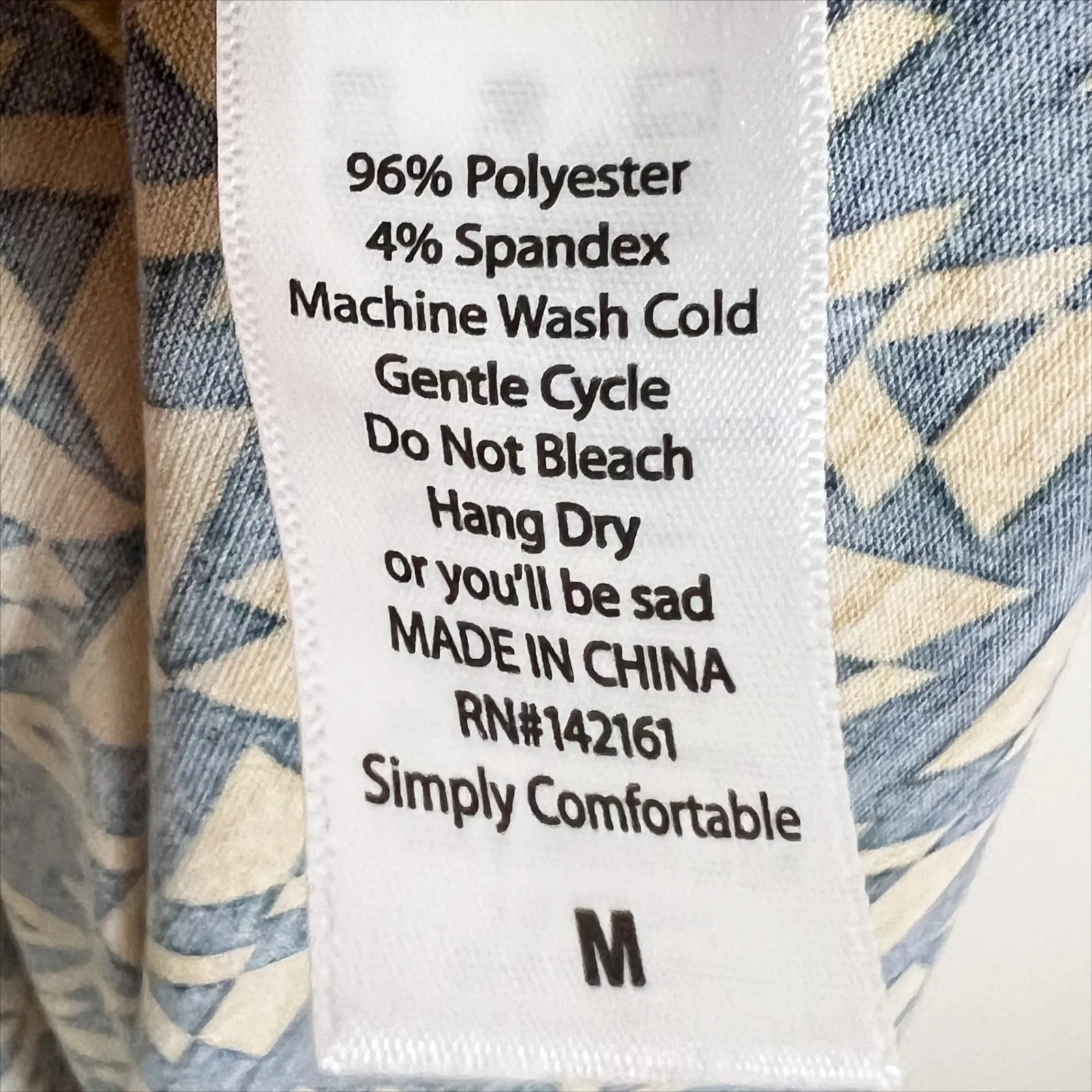 Lularoe Carly High Low Swing Dress Yellow and Navy Blue Print Size Medium - Image 5