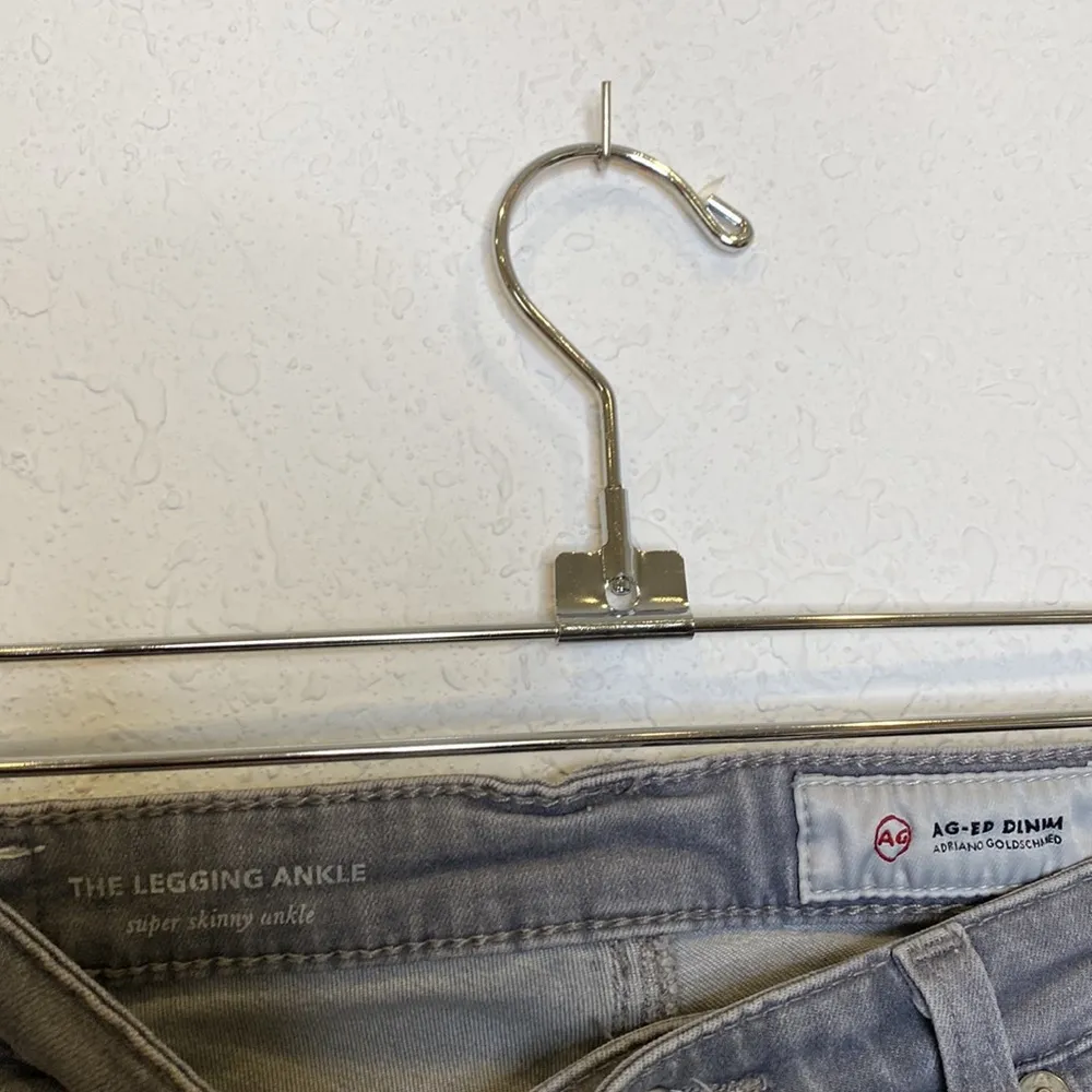 Ag Adriano Goldschmied The Legging Ankle Gray Denim Jeans Raw Hem EUC 26R - Image 4