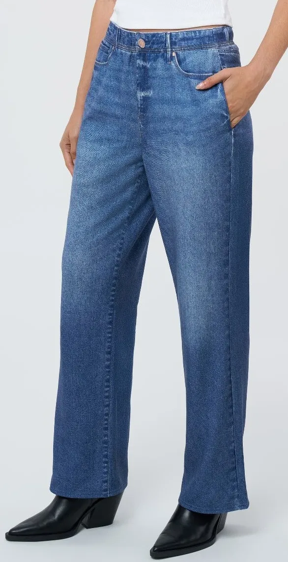 New Seven7 Denim Illusion Wide Leg Cotton Terry Sweatpant Jean Size Large - Image 1