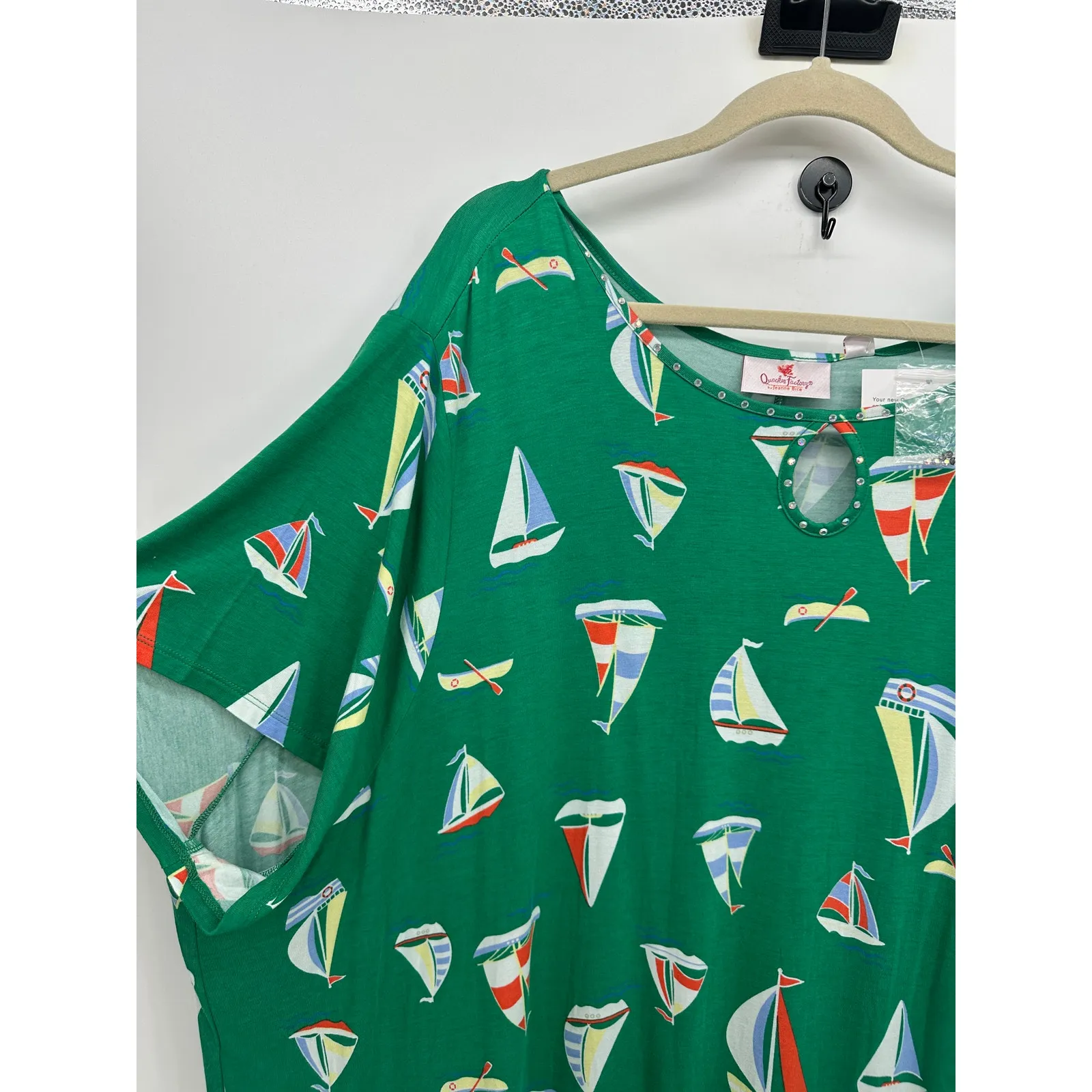 Quacker Factory Sail Away Short Sleeve Dress with Pockets Women 5XL Nautical - Image 5