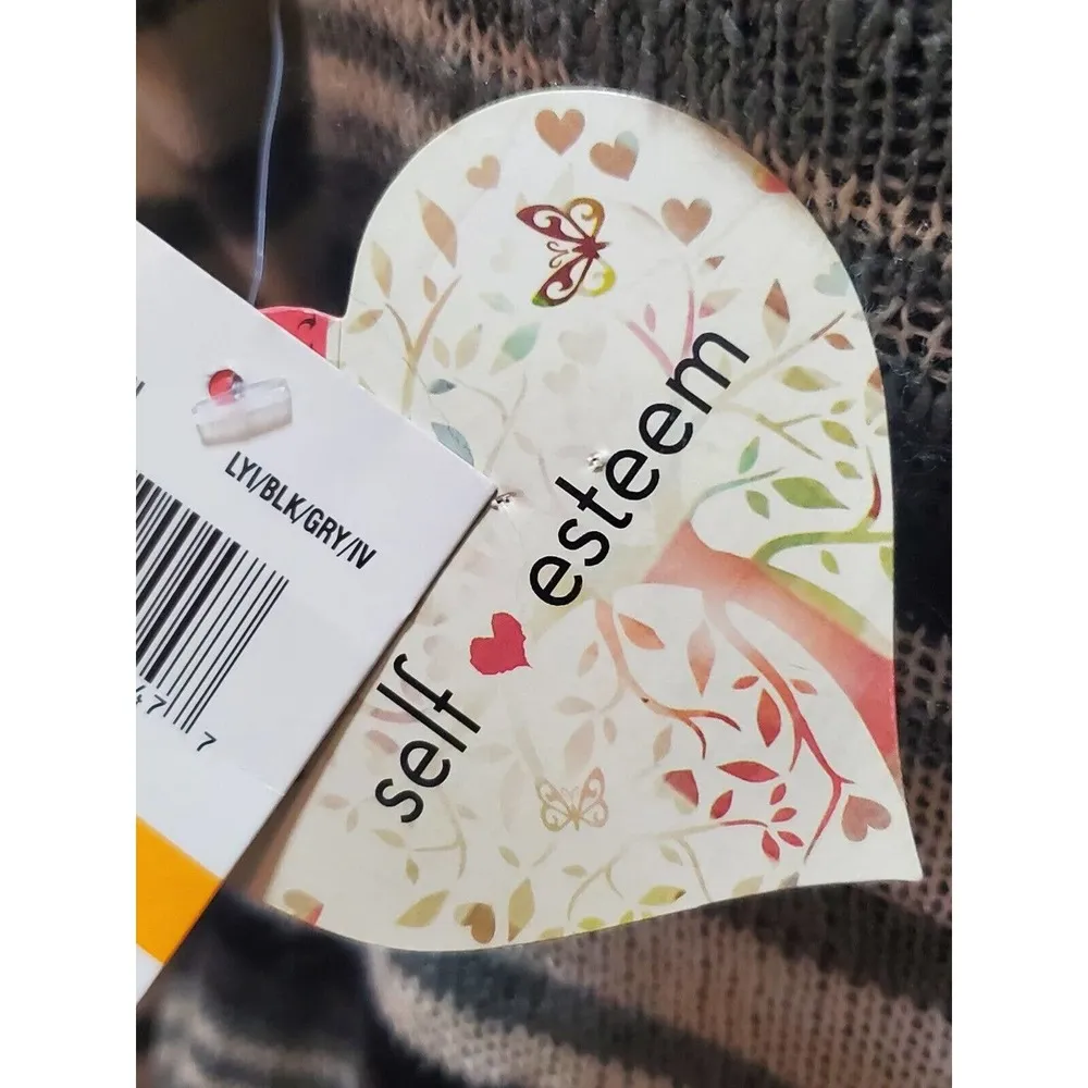 Self Esteem Women's Gray Acrylic Long Sleeve Open Front Knit Cardigan Size Small - Image 9