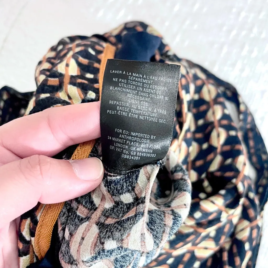 Anthropologie Metzner Wide Leg Trousers by Ett:twa Sz 4 Geometric Belted - Image 7