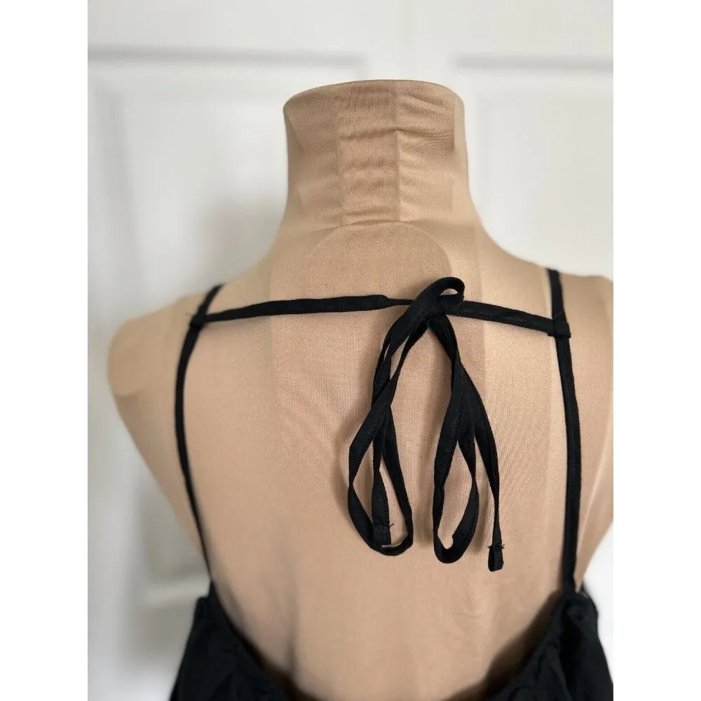 HYFVE Black Shoulder Tie Crop Top Size L - Image 4
