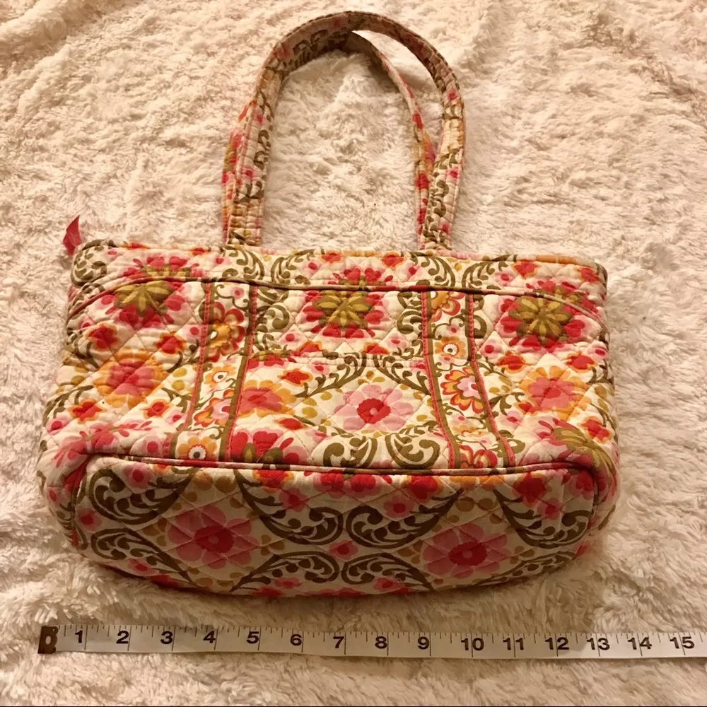 Vera Bradley Pink & Orange Floral Print Purse - Image 4