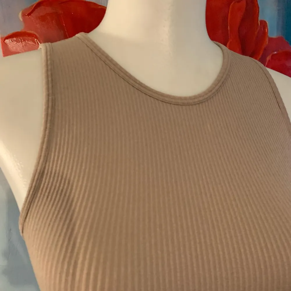 SKIMS Stretch Rib Bralette Top Womens Size XXS XS Nude Round Neck Sleeveless - Image 2