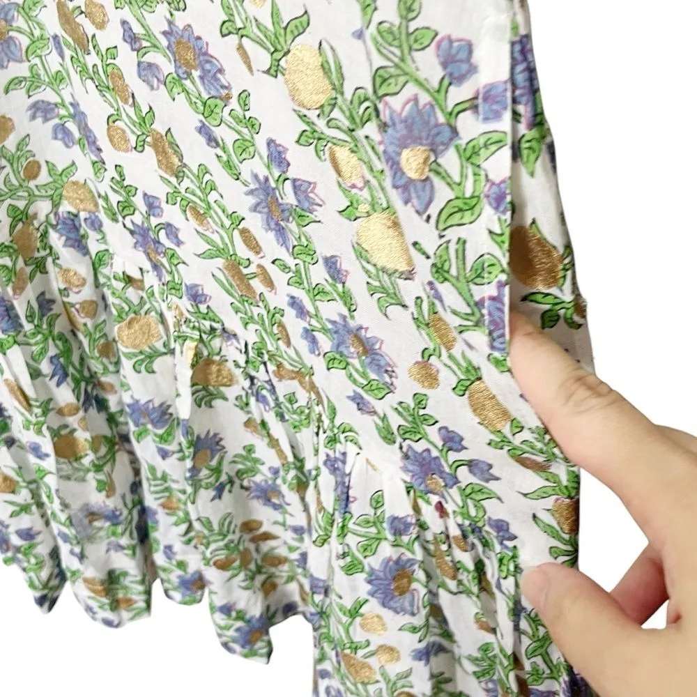 Tuckernuck NWT Oliphant Mini Dress Women’s Size XL Lupina Peri Floral Cotton Green - Image 6