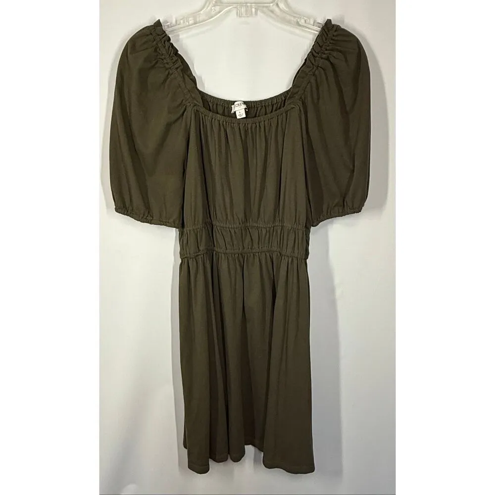 J. Crew Women’s olive green 100% cotton dress size large - Image 4