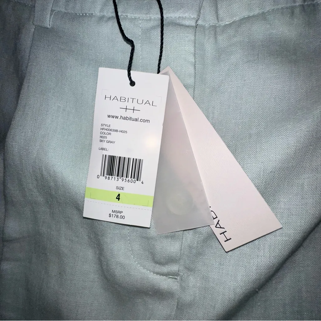 NWT Habitual Linen Viscose Pants Sky Blue Size 4 Nautical Beach Lightweight - Image 6