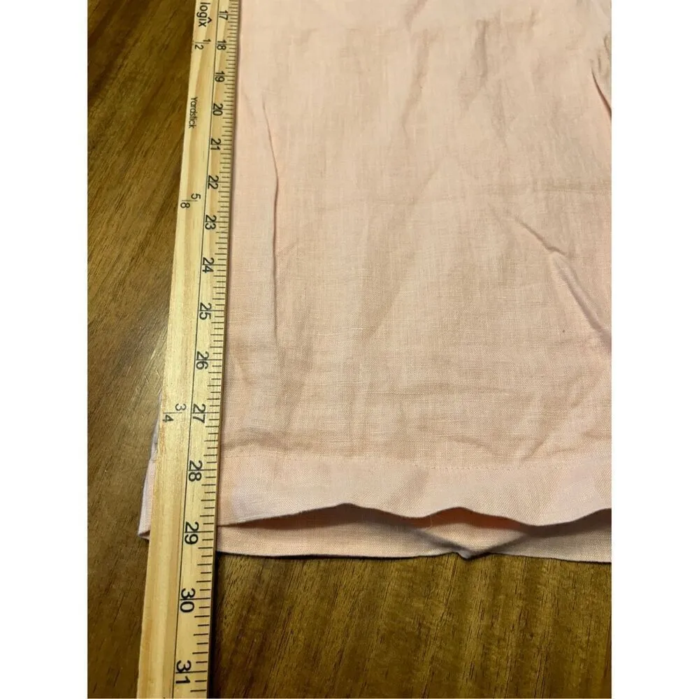 Vince Camuto Women's Peach Linen Tie Front Wide Leg Pants Size 1X Pockets - Image 9