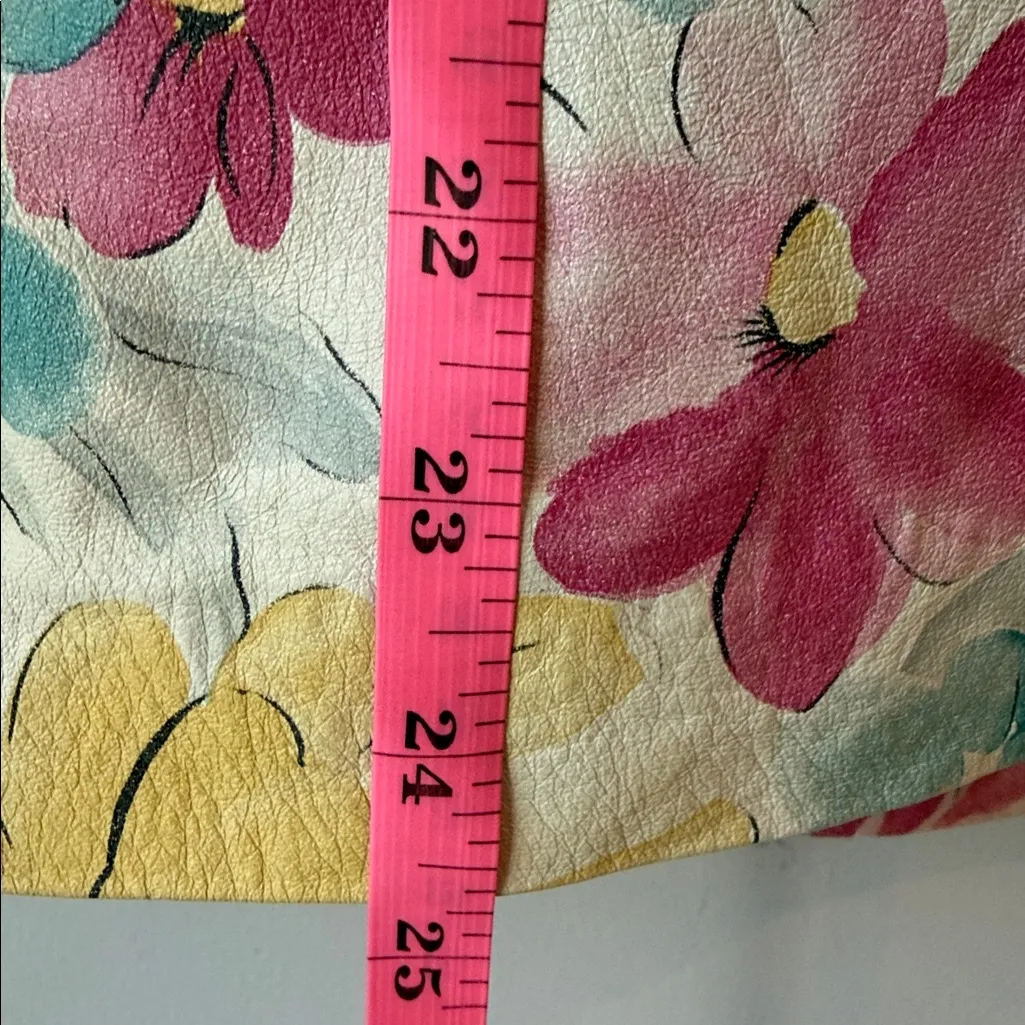 Vintage Floral Leather Vera Pelle Pencil Skirt Confezioni Marco - Image 7