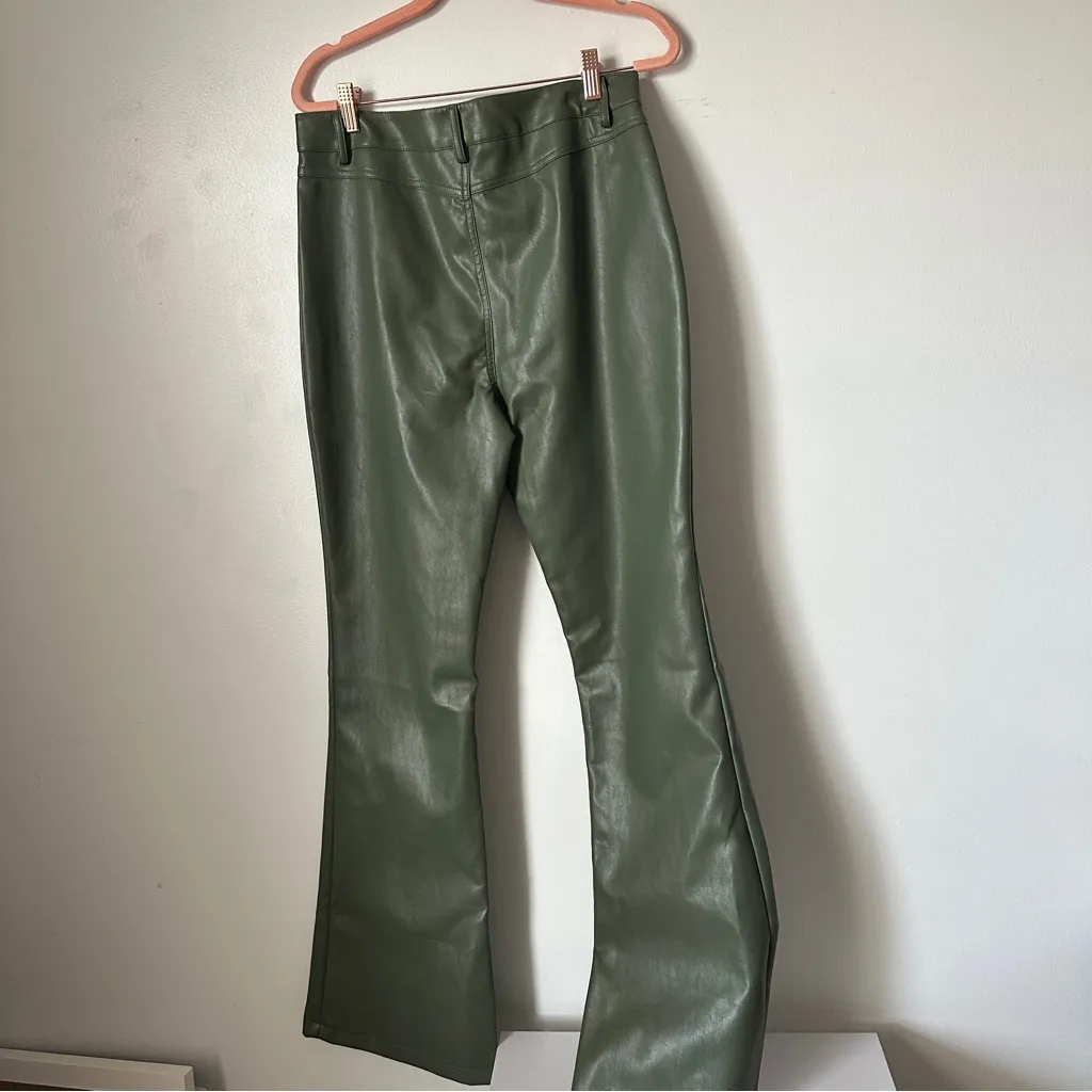 Motel Rocks green faux leather pants - Image 3
