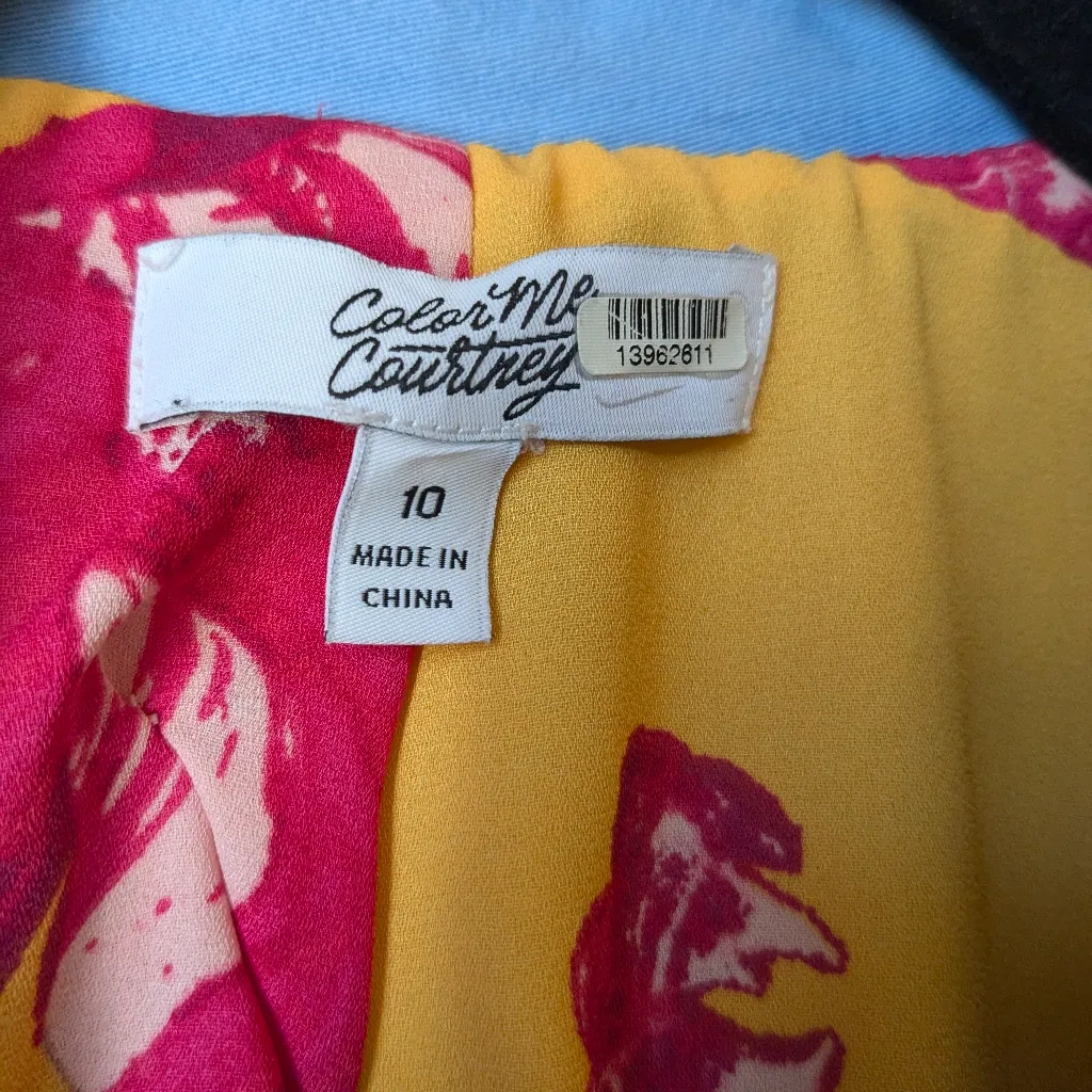 Color Me Courtney Denis Crop Biker Blazer Jacket Sz 10 Orange - Image 10