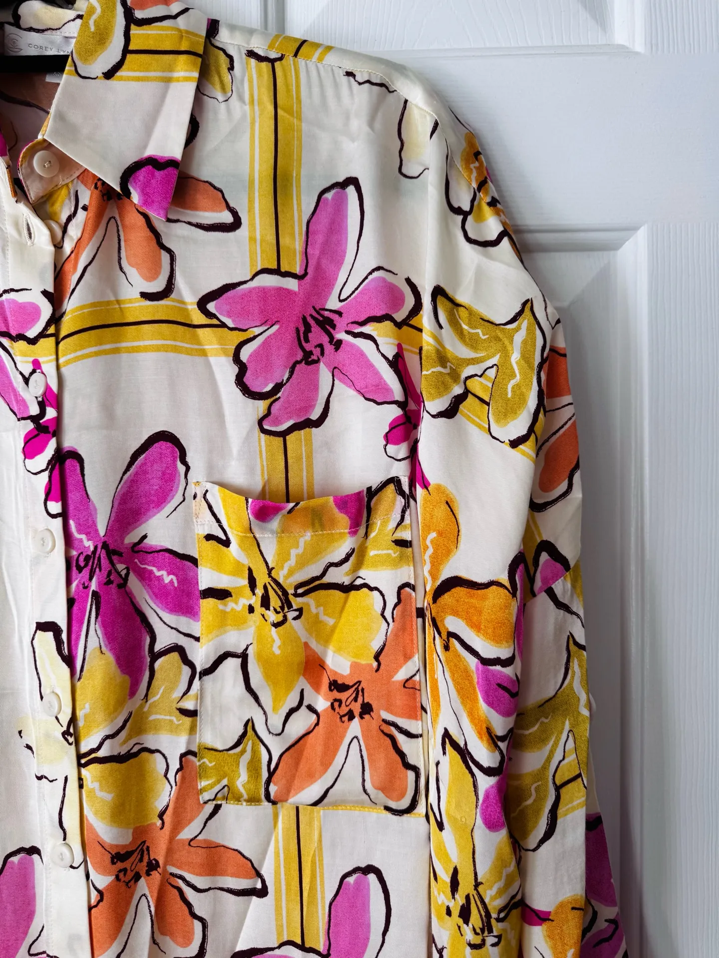 Anthropologie Corey Lynn Calter Long-Sleeve Printed Mini Shirt Dress, Size XS - Image 10